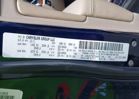 2012 Jeep Grand Cherokee Overland из США, поврежденный, VIN 1C4RJFCT4CC204073